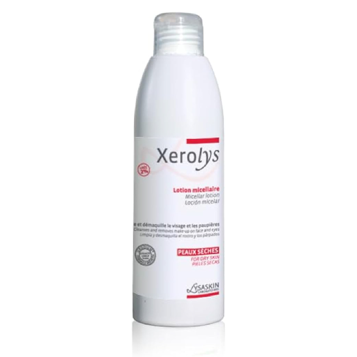 Lysaskin, Xerolys Micellar Lotion Makeup Remover and Non Rinse Cleanser, Gentle cleansing for sensitive skin, 200 ml