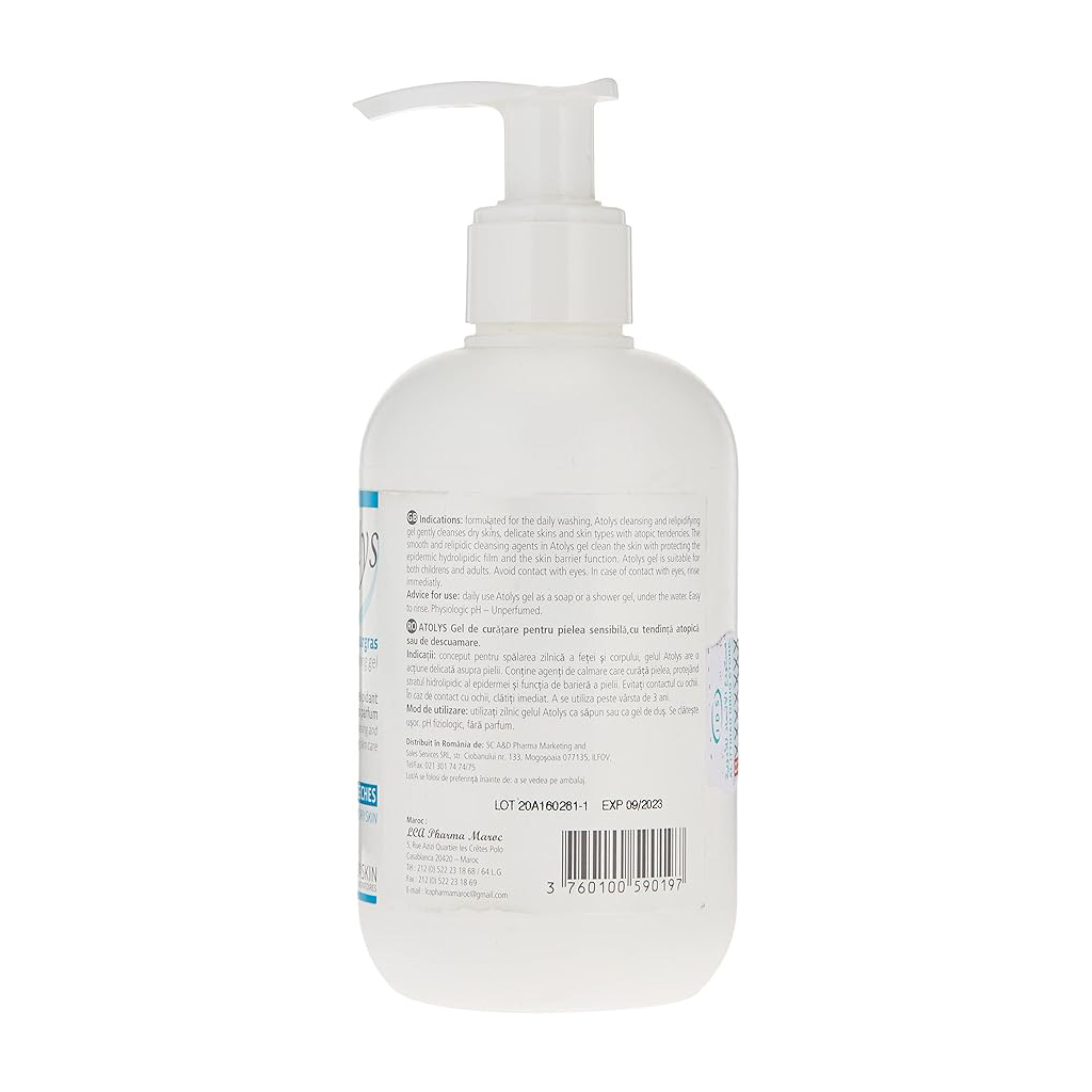 LYSASKIN ATOLYS GEL MOISTURIZING CLEANSER DRY SKIN - ADULTS AND CHILDREN 200 ML