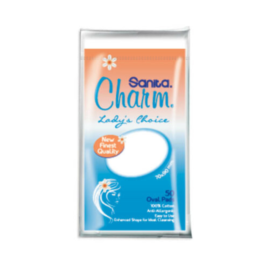 Sanita Charm Lady’s Choice, Oval Cotton Pads, Soft & Gentle, 50 Count