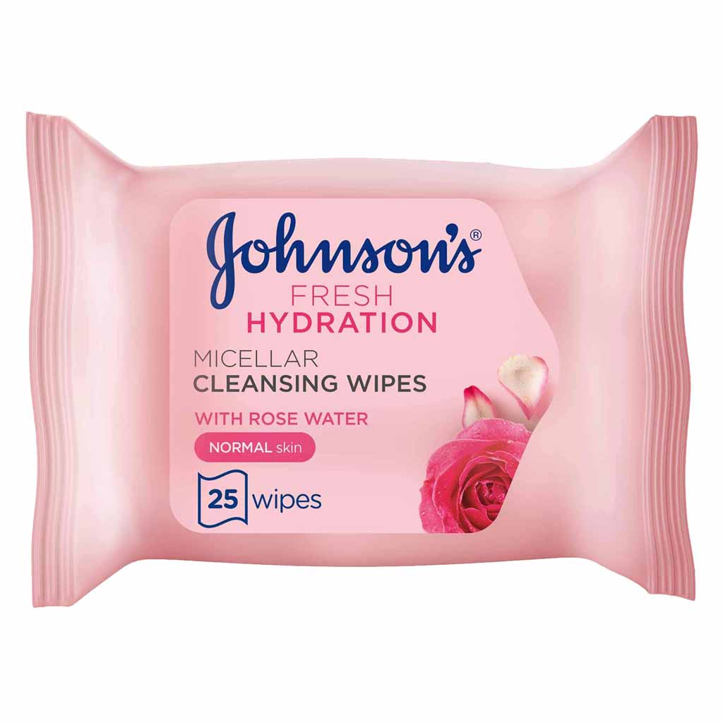 Johnson's Micellar Rose Water Wipes for Normal Skin 25 Pieces