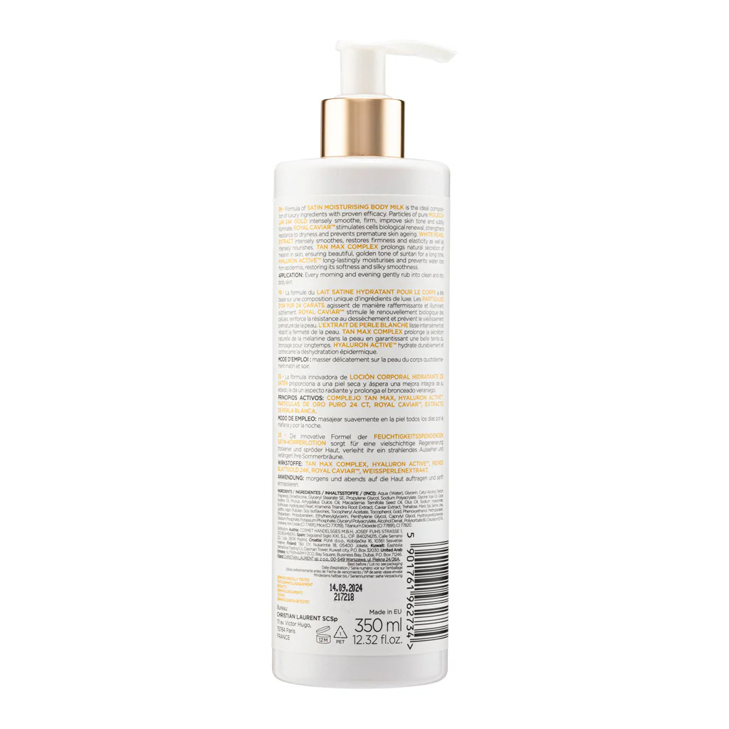 Christian Laurent, Satin Moisturizing Body Milk, Silky smooth body lotion for deep hydration, 350ml