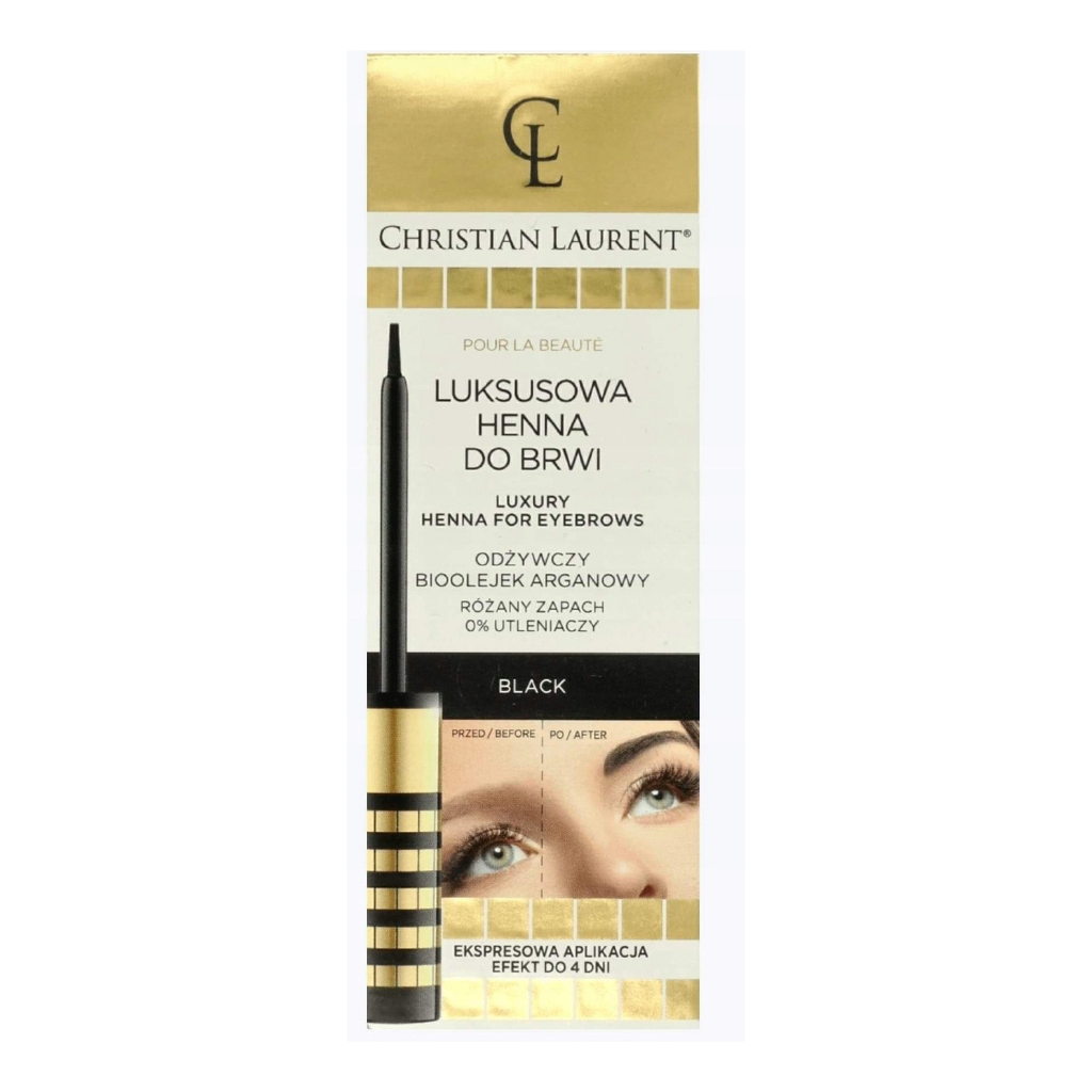 Christian Laurent, Luxury Henna Eyebrow Black, Defines and tints brows with rich black color