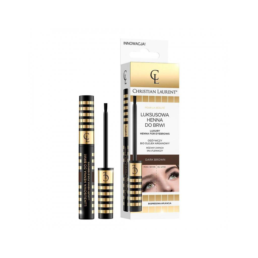 Christian Laurent, Luxury Henna for Eyebrows Dark Brown, Long-lasting eyebrow tint for natural look, 6 ml