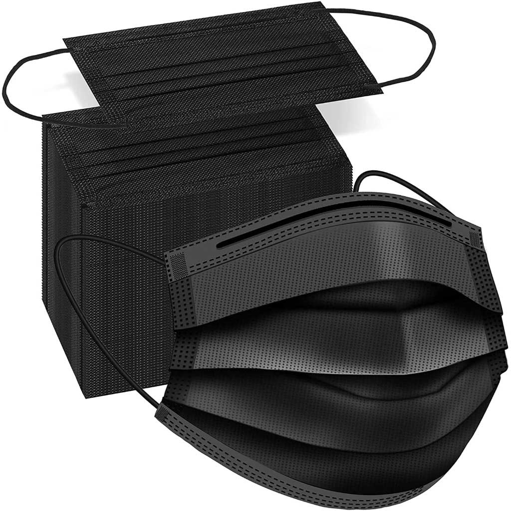 Face Mask 3 Ply Earloop Black 50 PCS 