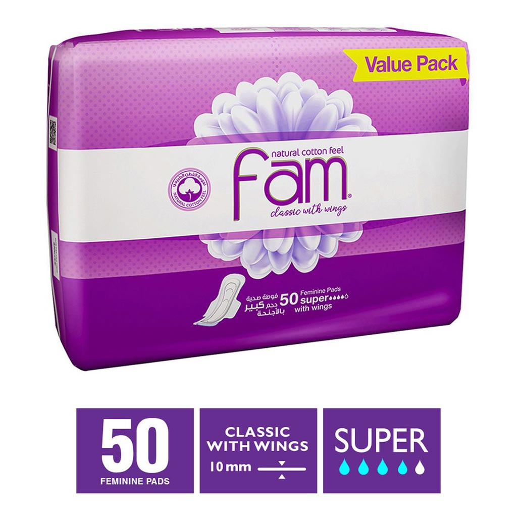 Fam, Classic with Wings Super Diapers, High absorbency baby diapers with wings