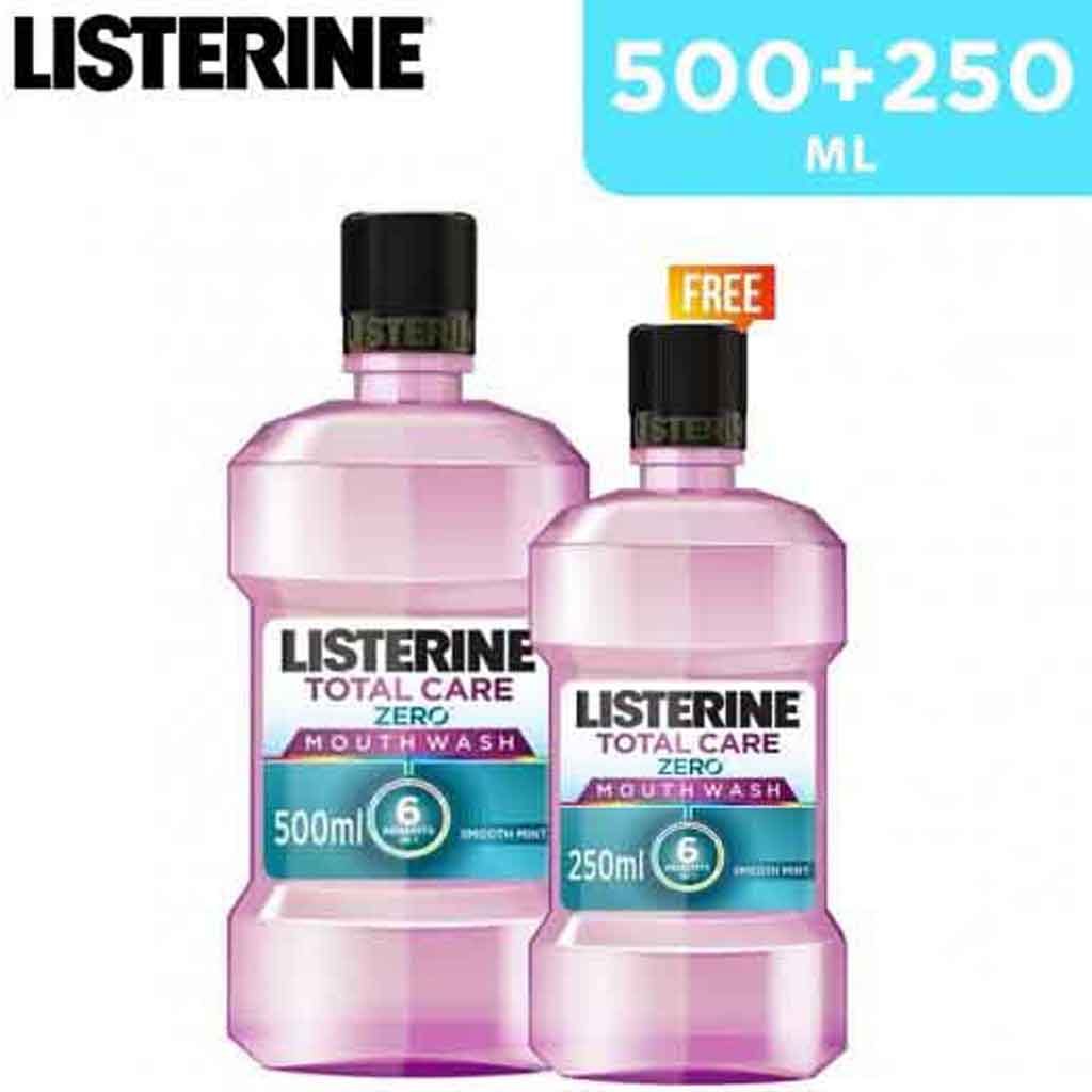 Listerine, Total Care Zero Mouthwash, Alcohol-free formula for complete oral care, 500 ml