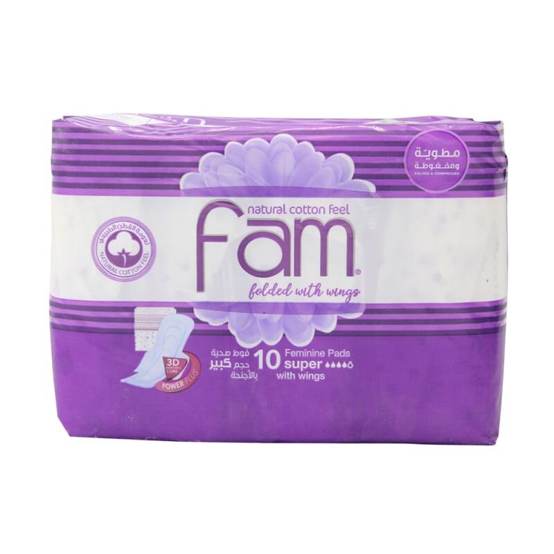 Fam, Trifold Super, Ultra-thin sanitary pads for heavy flow