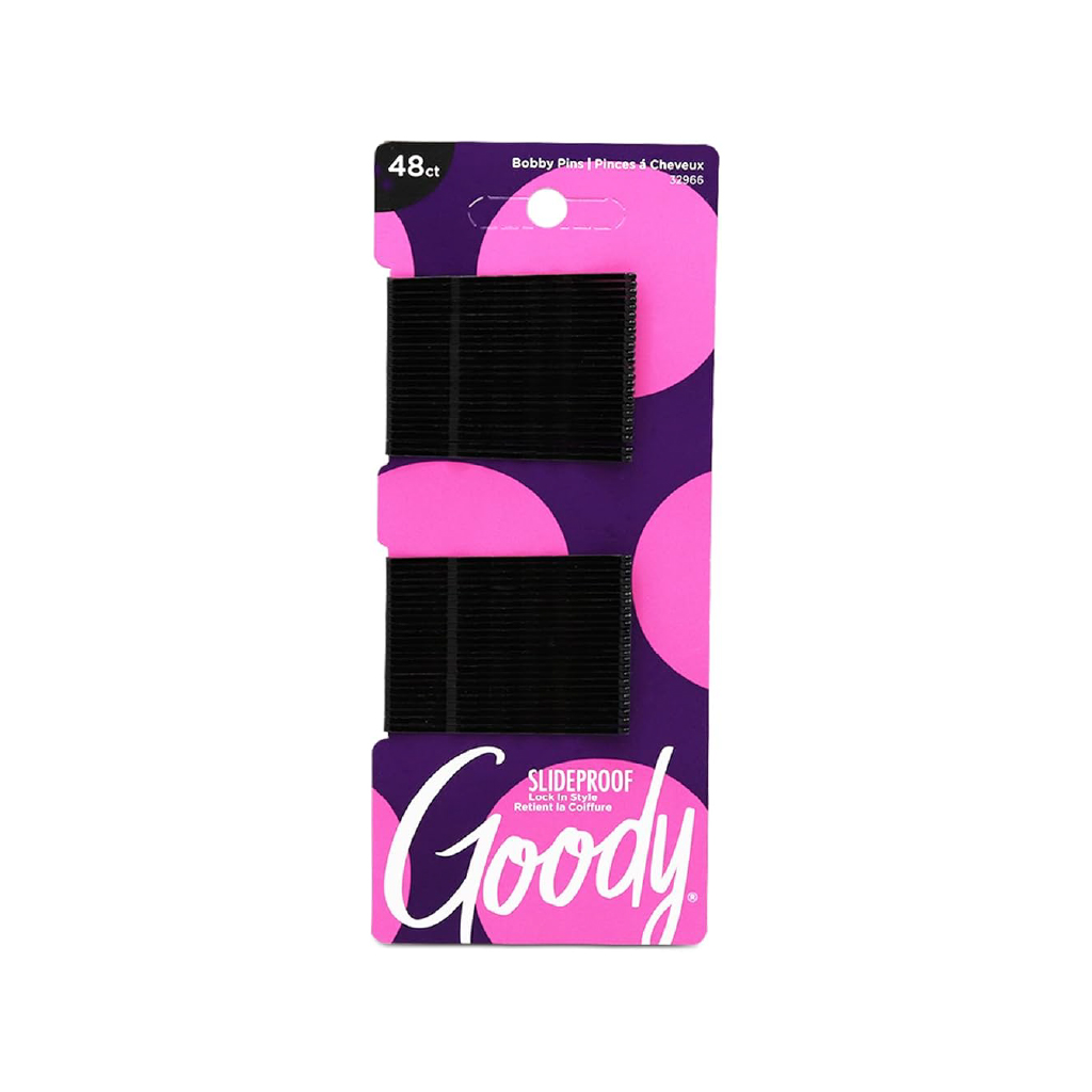 Goody, Bobby Pins Black, Durable bobby pins for secure hairstyles, 48 pcs