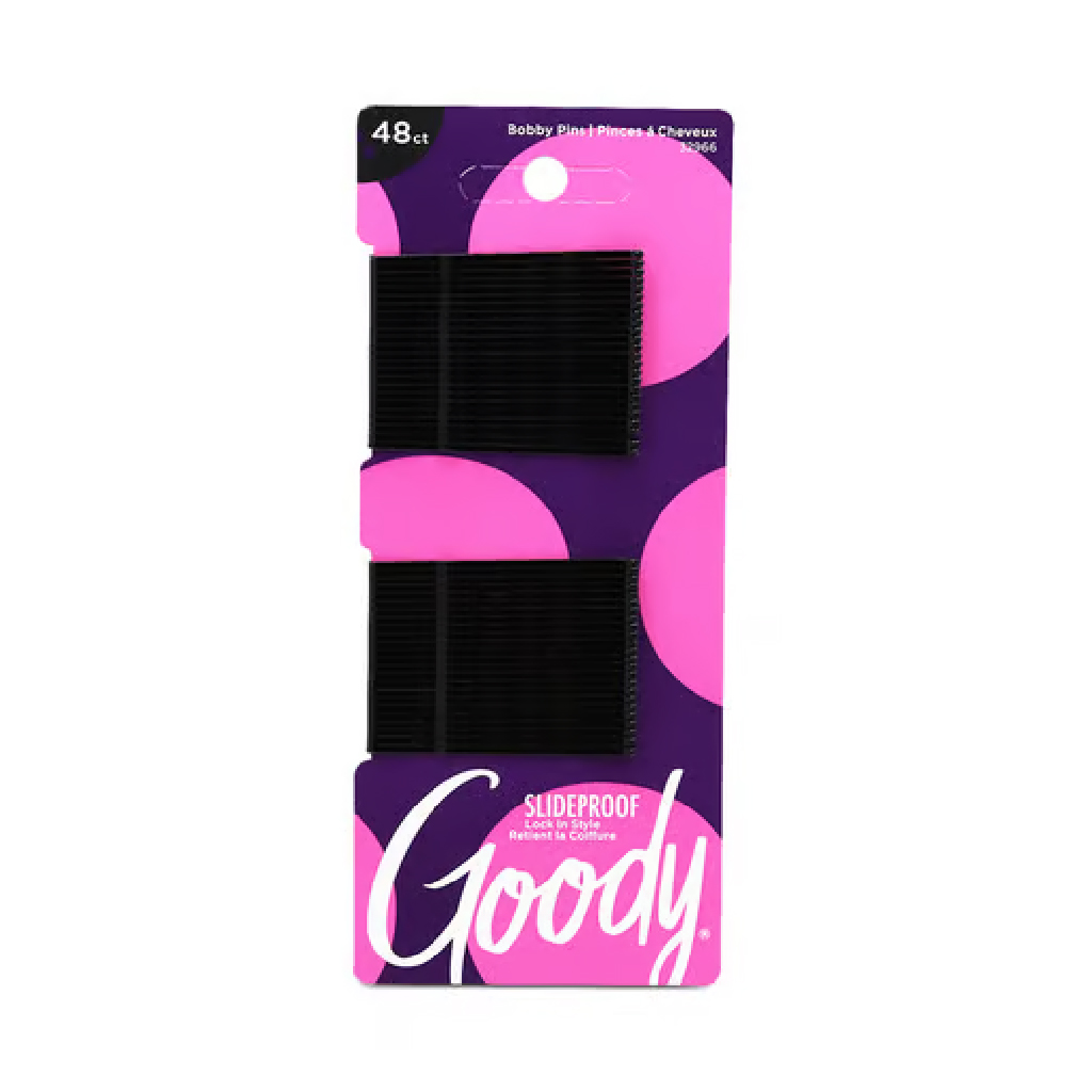 Goody, Bobby Pins Black, Durable bobby pins for secure hairstyles, 48 pcs