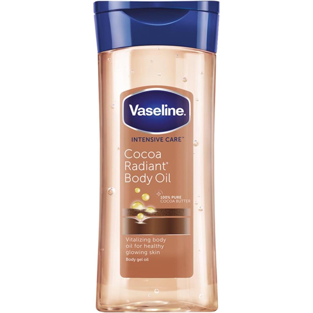 Vaseline, Intensive Care Cocoa Radiant Body Oil, Nourishing body oil with cocoa butter, 200ml