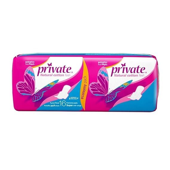 Private, Extra Thin Super, Ultra thin comfortable sanitary pads, 16 pcs