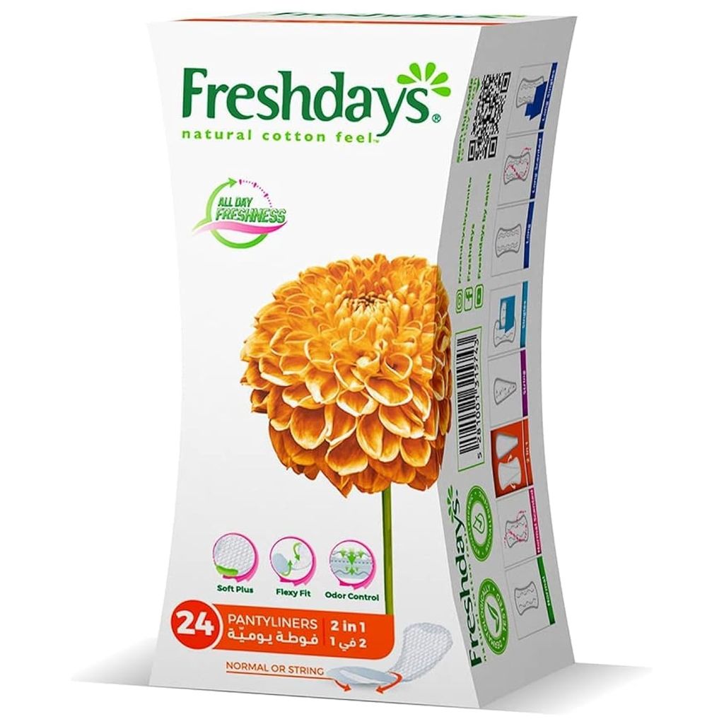 Freshdays, Normal 2 In 1 Panty Liners, Soft daily panty liners for freshness