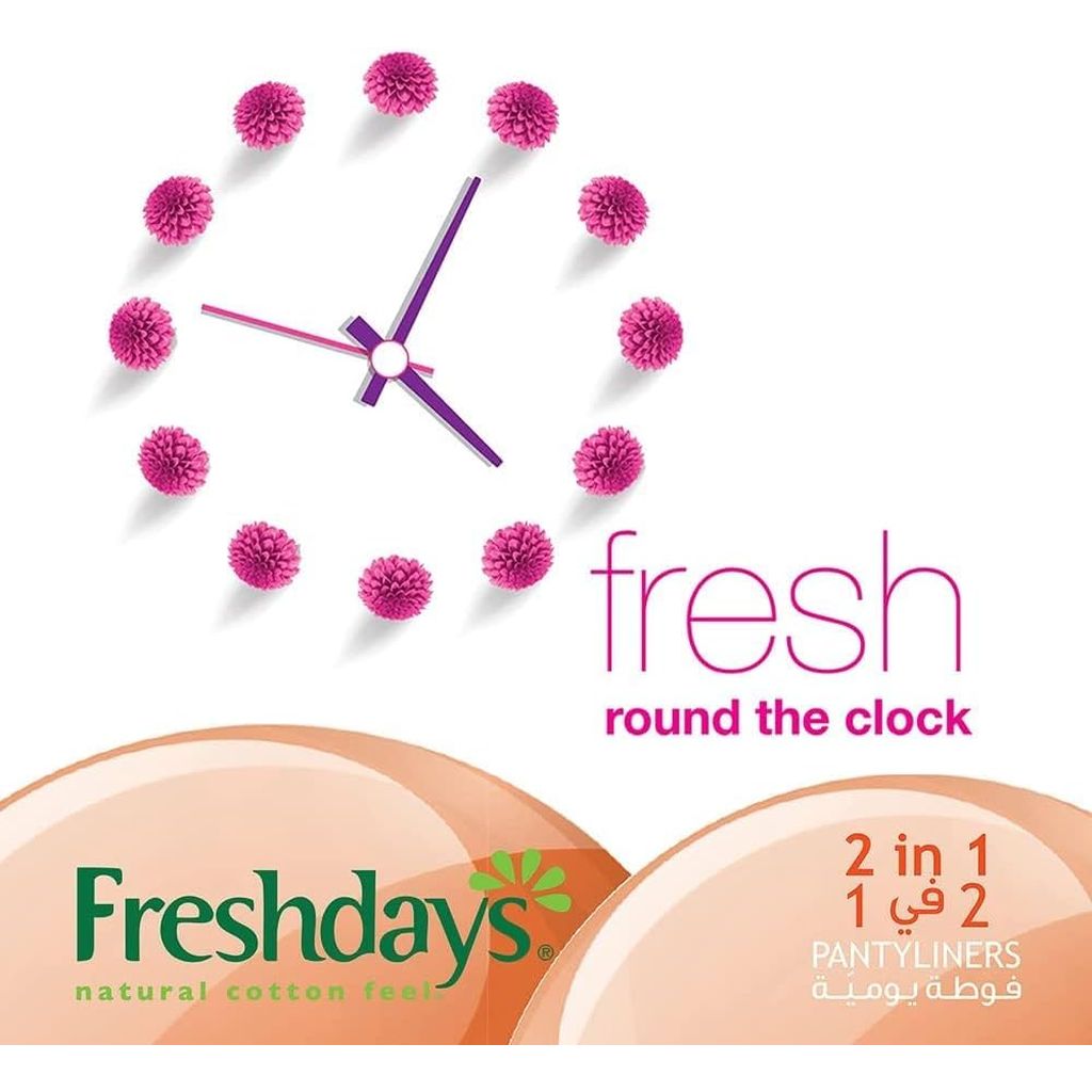Freshdays, Normal 2 In 1 Panty Liners, Soft daily panty liners for freshness