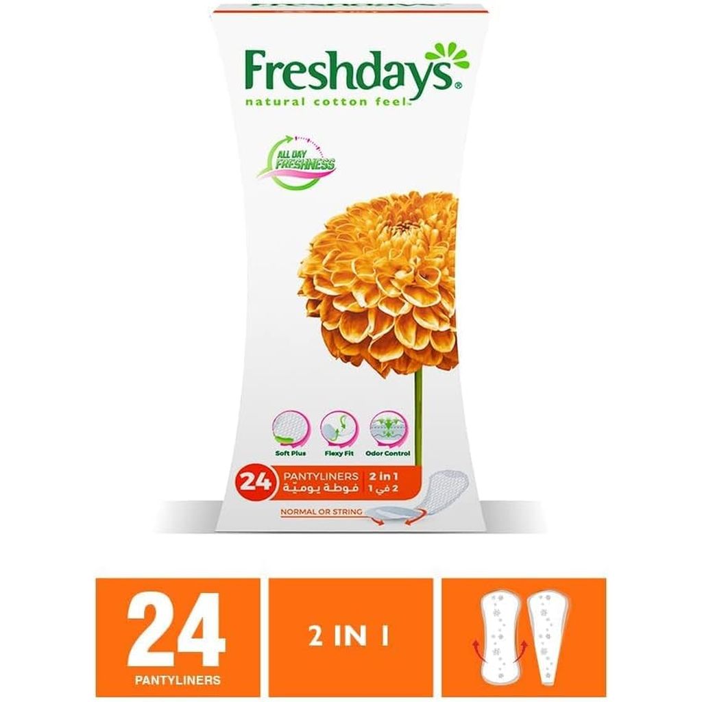 Freshdays, Normal 2 In 1 Panty Liners, Soft daily panty liners for freshness