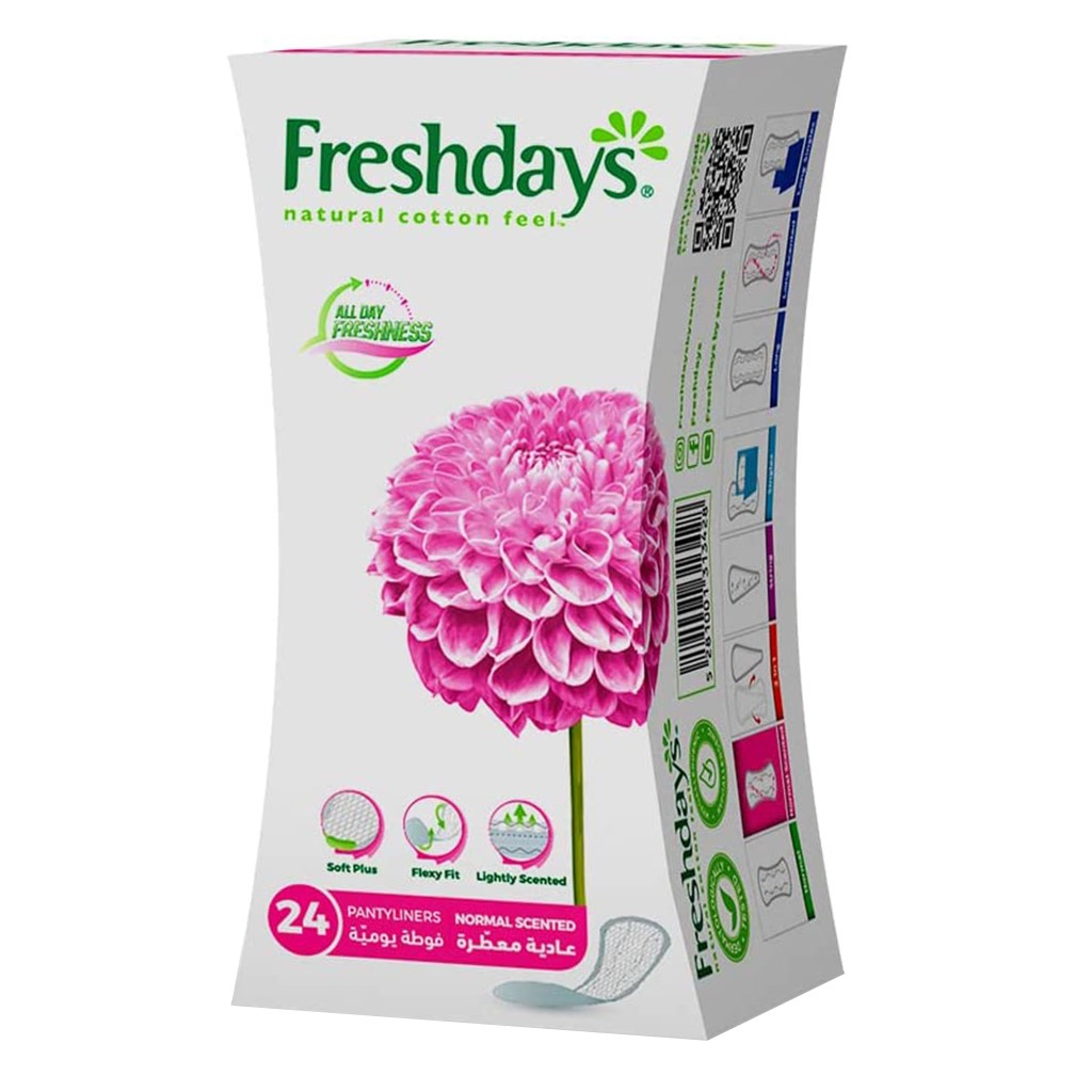 Freshdays, Scented Sanitary Pads, Comfortable daily sanitary pads with fragrance, Regular form