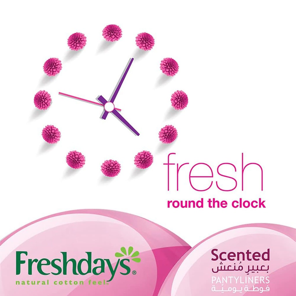 Freshdays, Scented Sanitary Pads, Comfortable daily sanitary pads with fragrance, Regular form