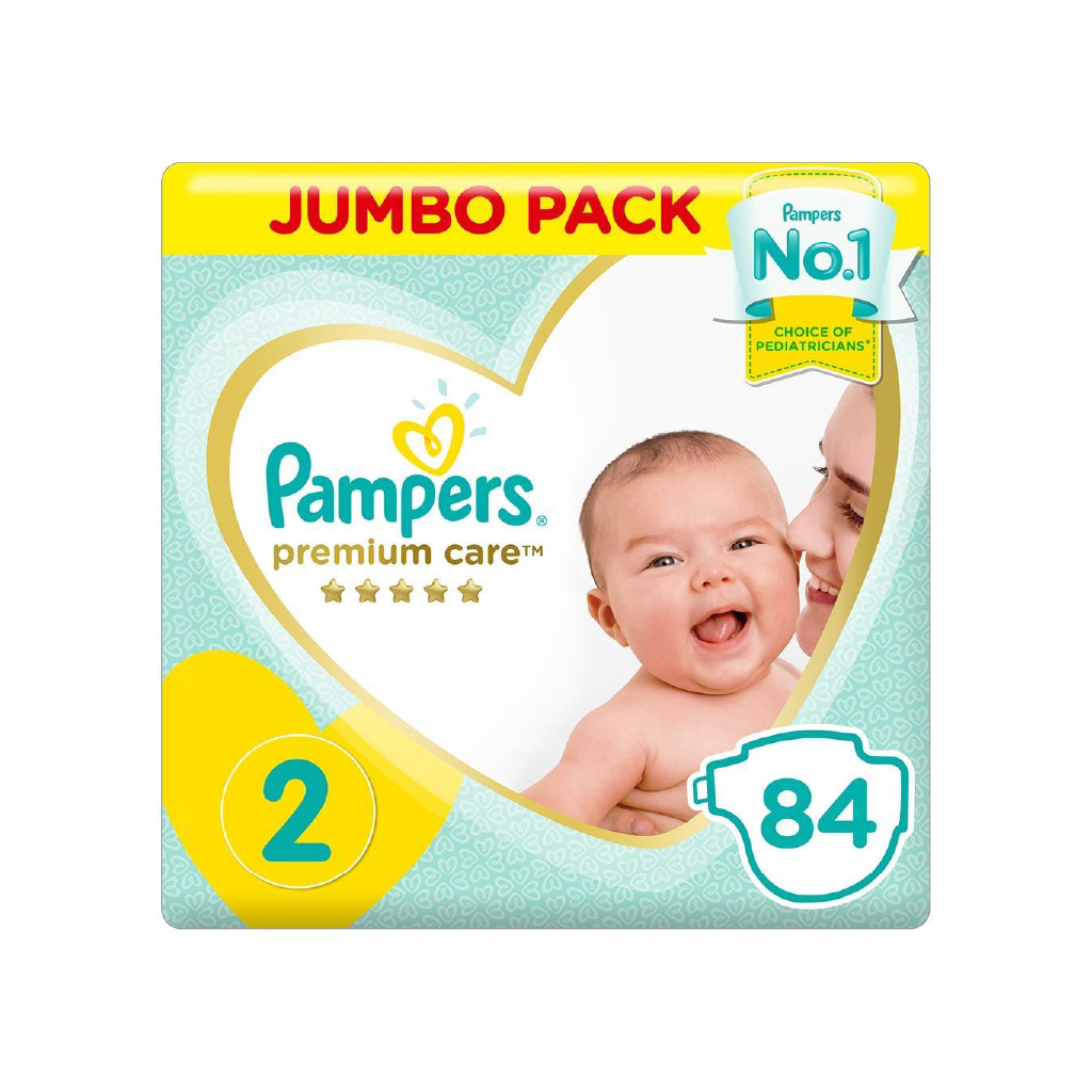 Pampers Premium, Size 2, Soft diapers with extra absorbency, 84 pieces
