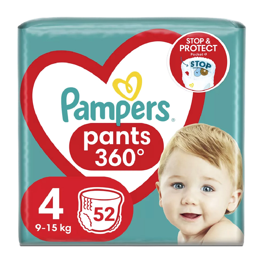 Pampers, Pants Me Size 4, Comfortable and absorbent training pants, 52 pieces