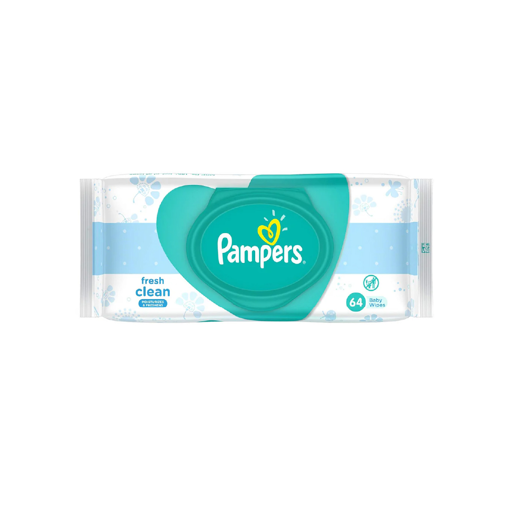 Pampers, Wipes fresh, Gentle cleansing baby wipes with fresh scent, 64 pcs
