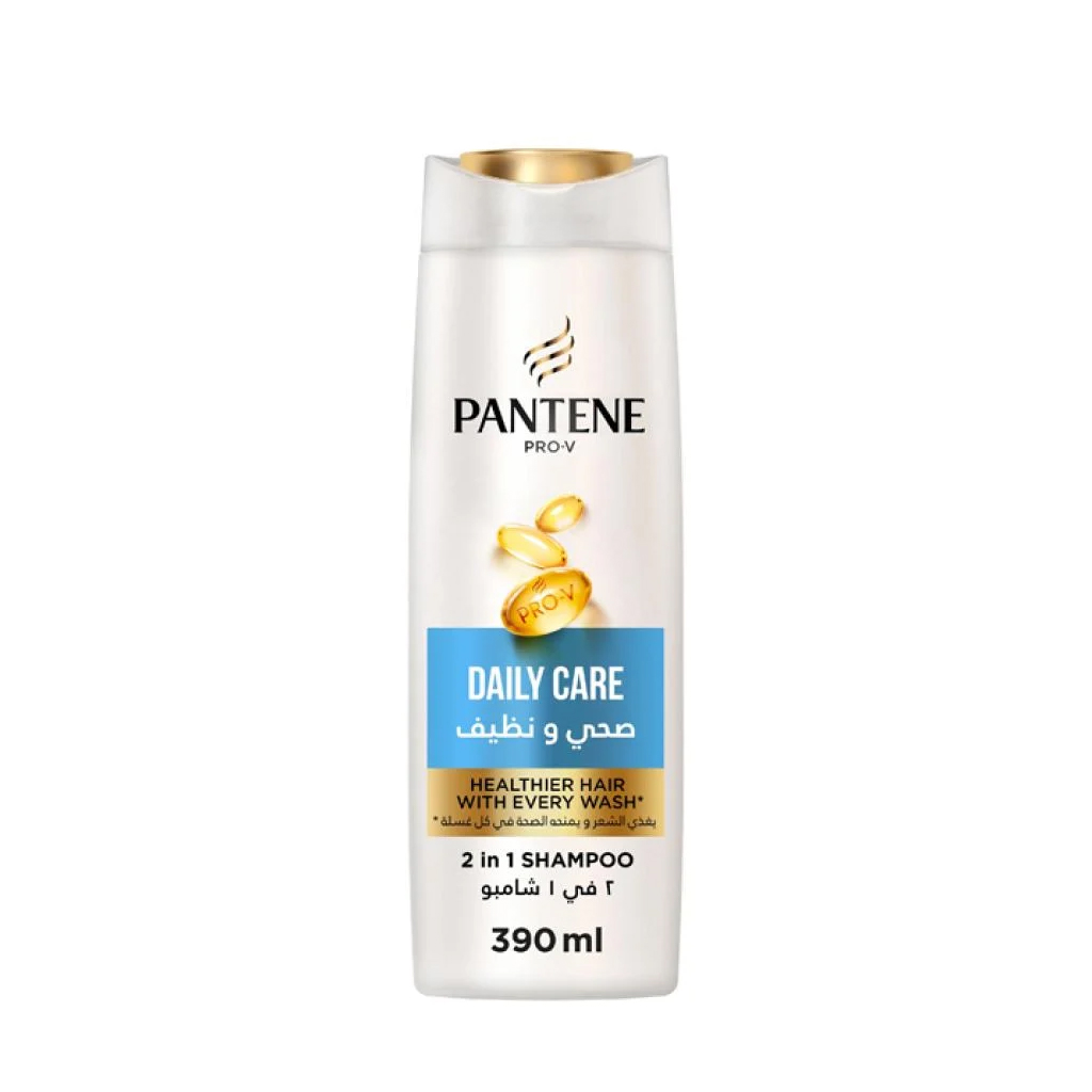 Pantene, Daily Care 2-in-1 Shampoo and Conditioner, Nourishing shampoo and conditioner for daily use, 390ml