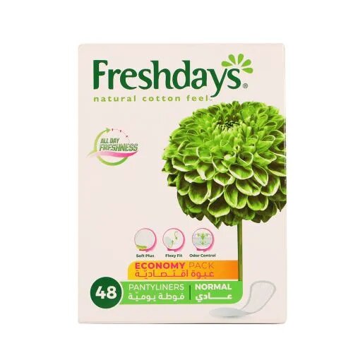 Freshdays, Normal Eco Sanitary Pads, Eco-friendly sanitary pads with natural materials, 48 count