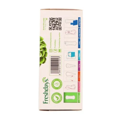 Freshdays, Normal Eco Sanitary Pads, Eco-friendly sanitary pads with natural materials, 48 count