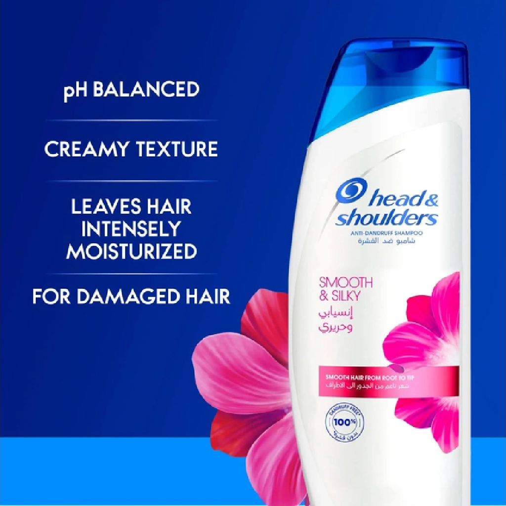 Head, & Shoulders Lovely Silk Shampoo, Cleanses and Nourishes Hair, 390ml