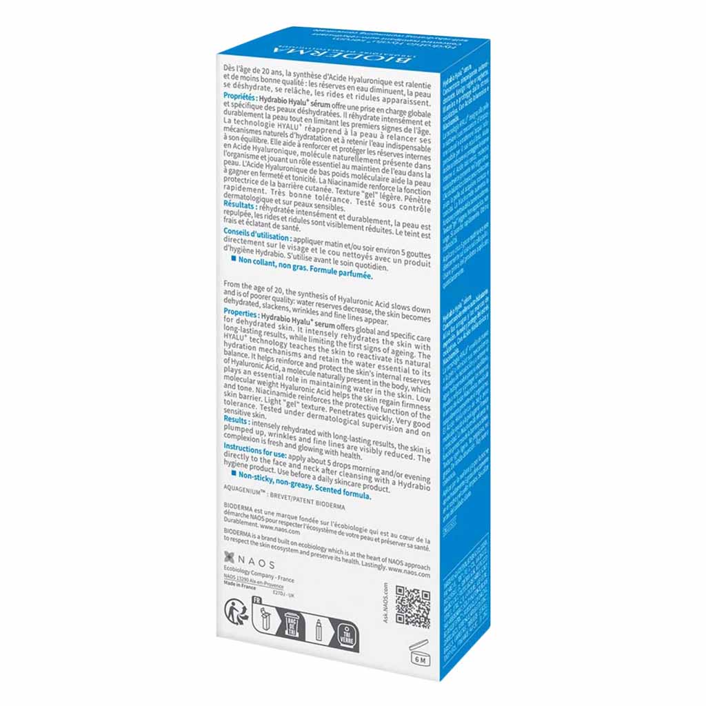 BIODERMA, Hydrabio Hyalu Serum, Moisturizing serum that plumps and hydrates the skin, 30 ml