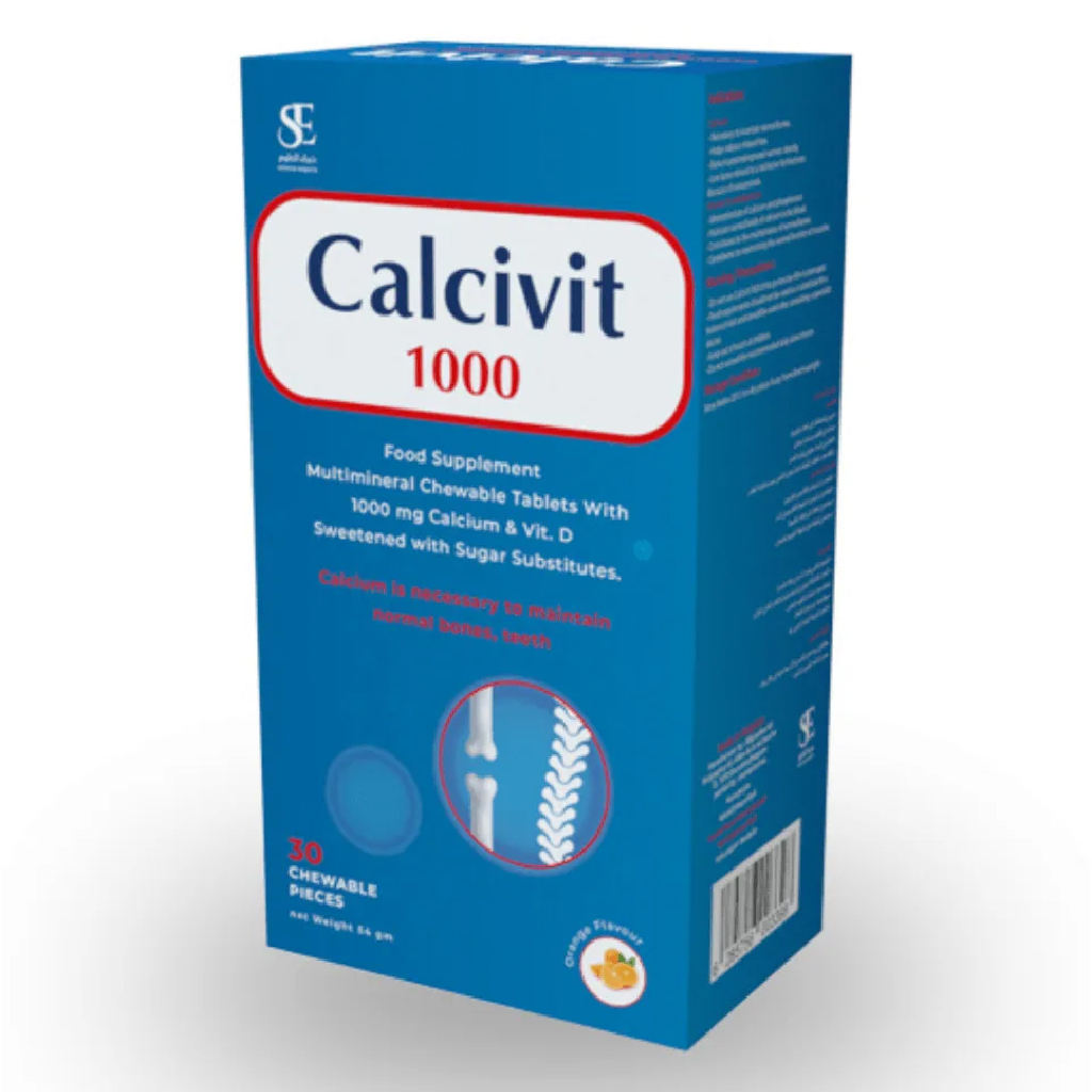 Calcivit, Chewable Tablets, Calcium supplement for strong bones and teeth, 30 tablets