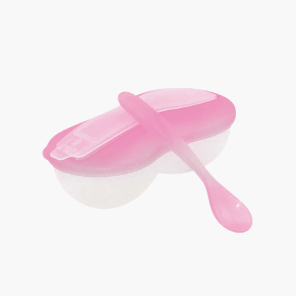 Optimal, Grinding Feeding Bowl with Spoon Pink, Baby feeding bowl with spoon for 4 months plus