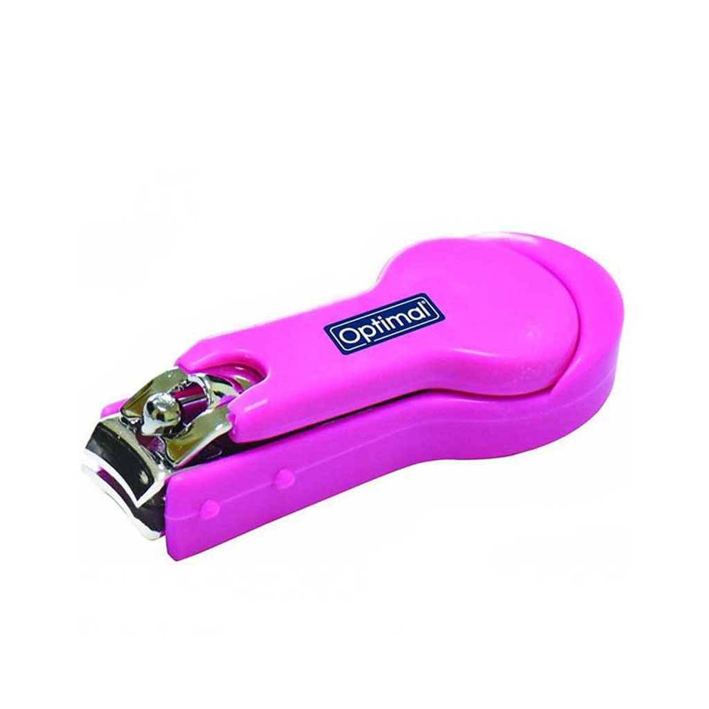 Optimal Baby, Nail Clipper Pink, Safe ergonomic nail clipper for babies