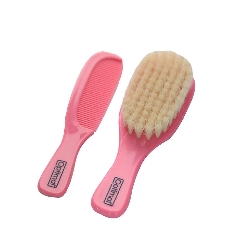 Optimal, Brush and Comb Set Pink, Durable hair care set with ergonomic design
