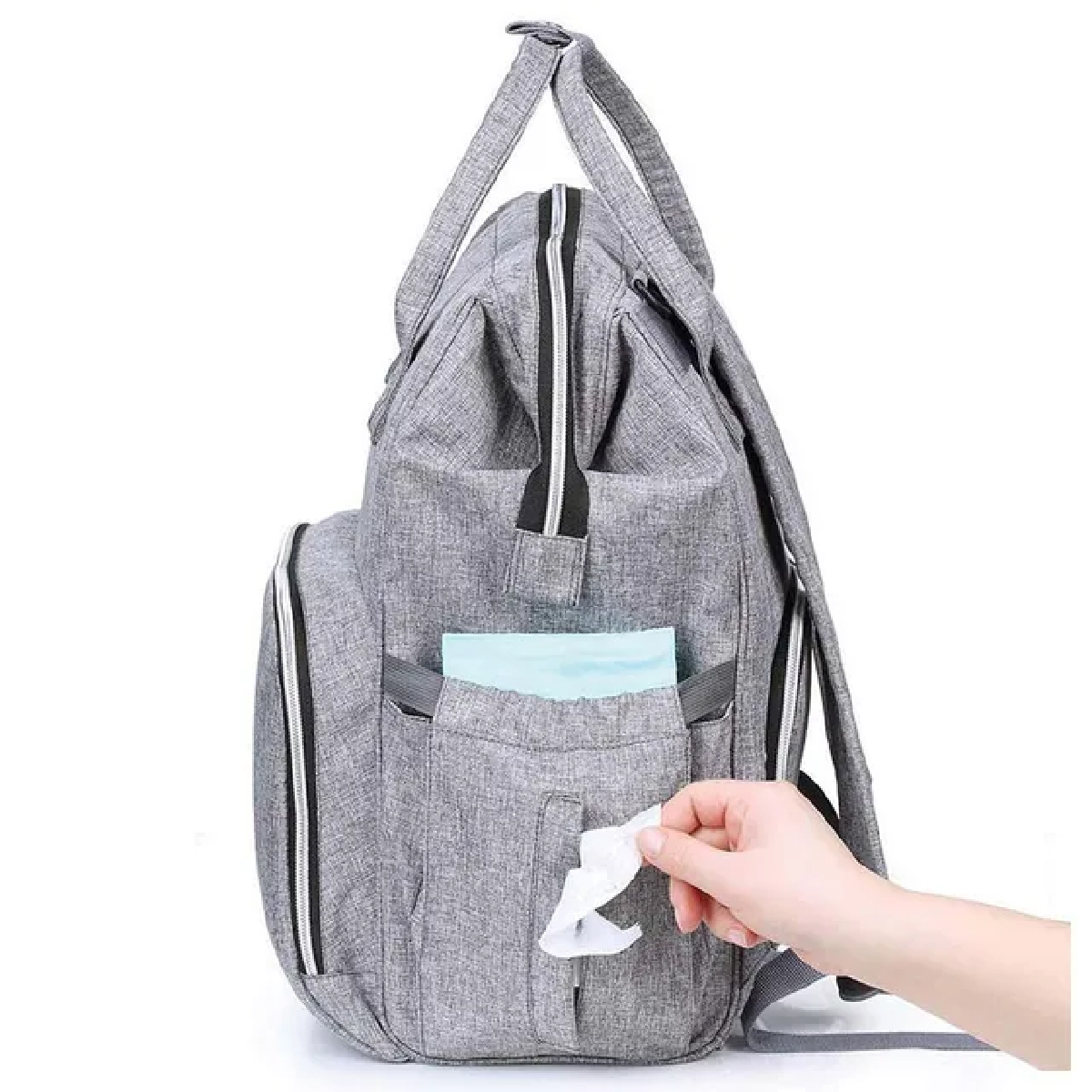 Optimal, Mom & Baby Back Pack Grey OPB-1225, Spacious and practical diaper backpack for moms and babies