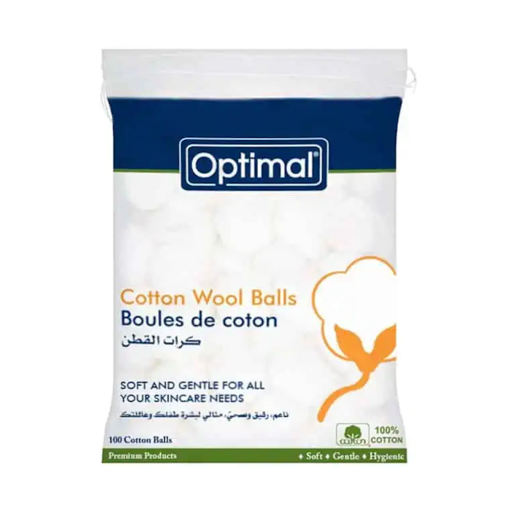 Optimal, White Cotton Wool Balls, Soft cotton wool balls for cosmetic and medical use