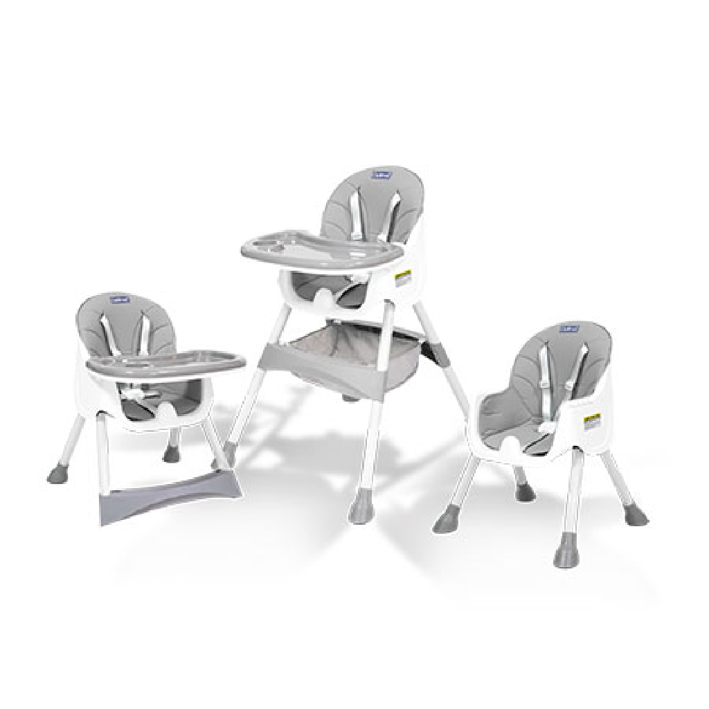 Optimal, Baby High Chair Grey OPB-1204, Adjustable high chair with safety features for infants