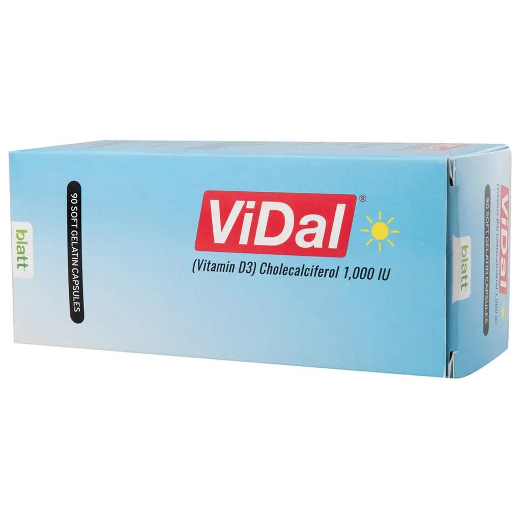 Vidal, Vitamin D3 1000 IU Capsules, Immune support vitamin supplement, 90 capsules