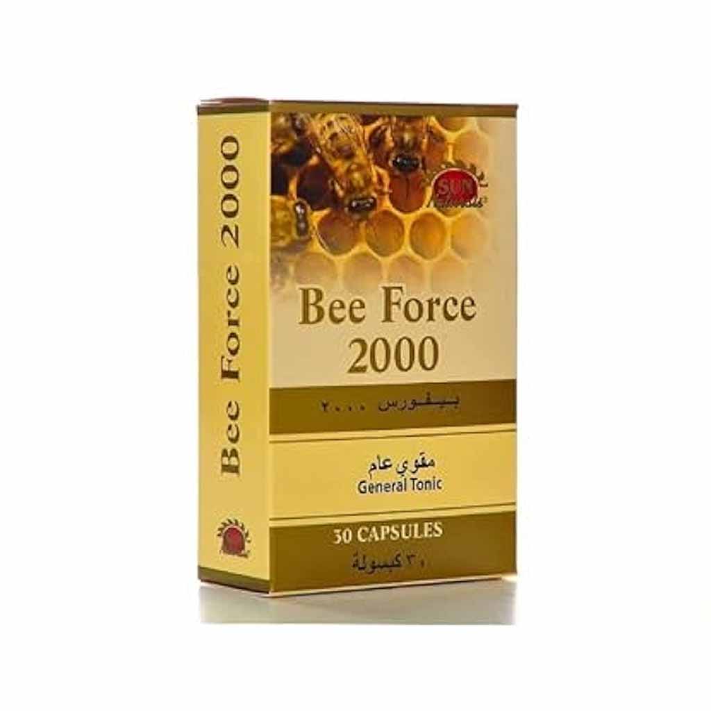 Bee Force, 2000mg Capsules, Natural bee pollen supplement for energy and vitality, 30 capsules