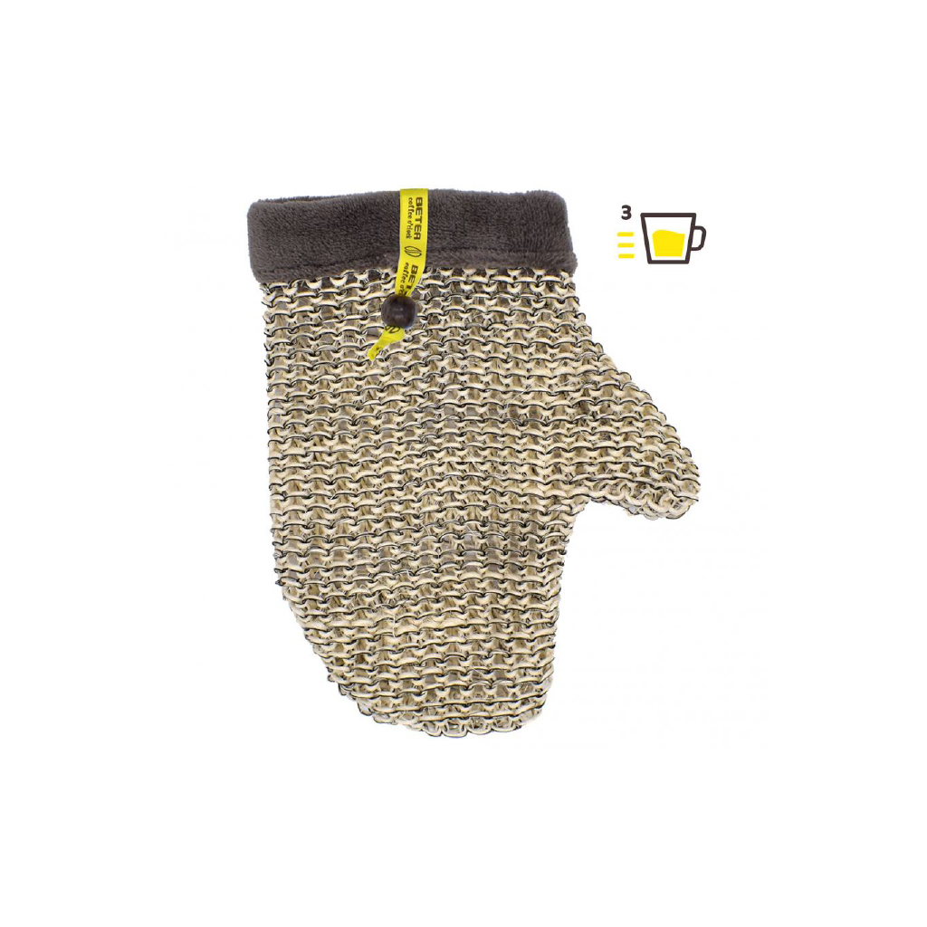 Beter, Coffee O'clock Sisal & Linen Glove, Exfoliating glove for deep skin cleansing