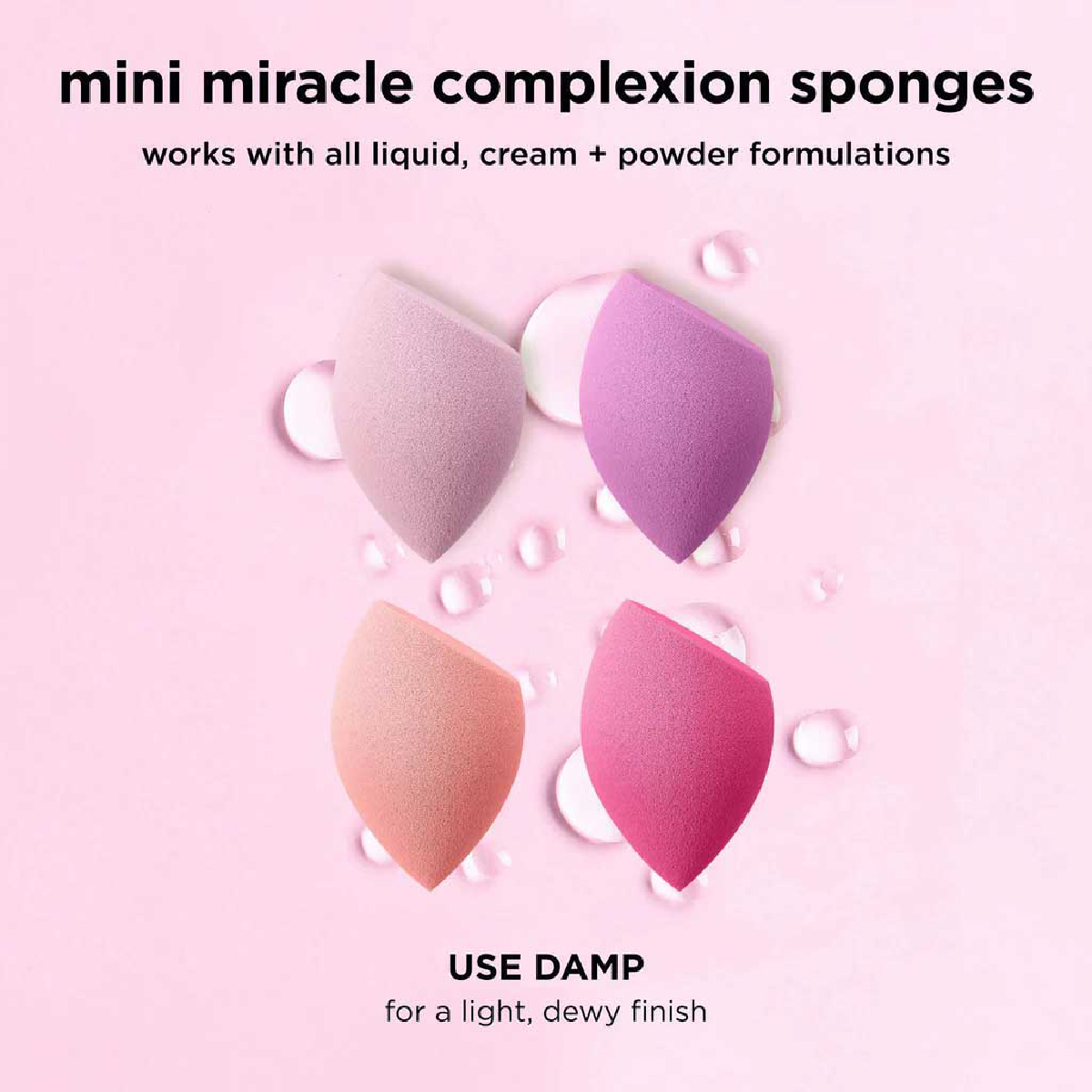 Rt, 4 Mini Makeup Sponges, Small blending sponges for precise makeup application