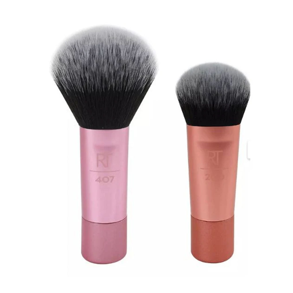 Rt, Mini Brush Duo, Compact dual-ended makeup brush for on-the-go use
