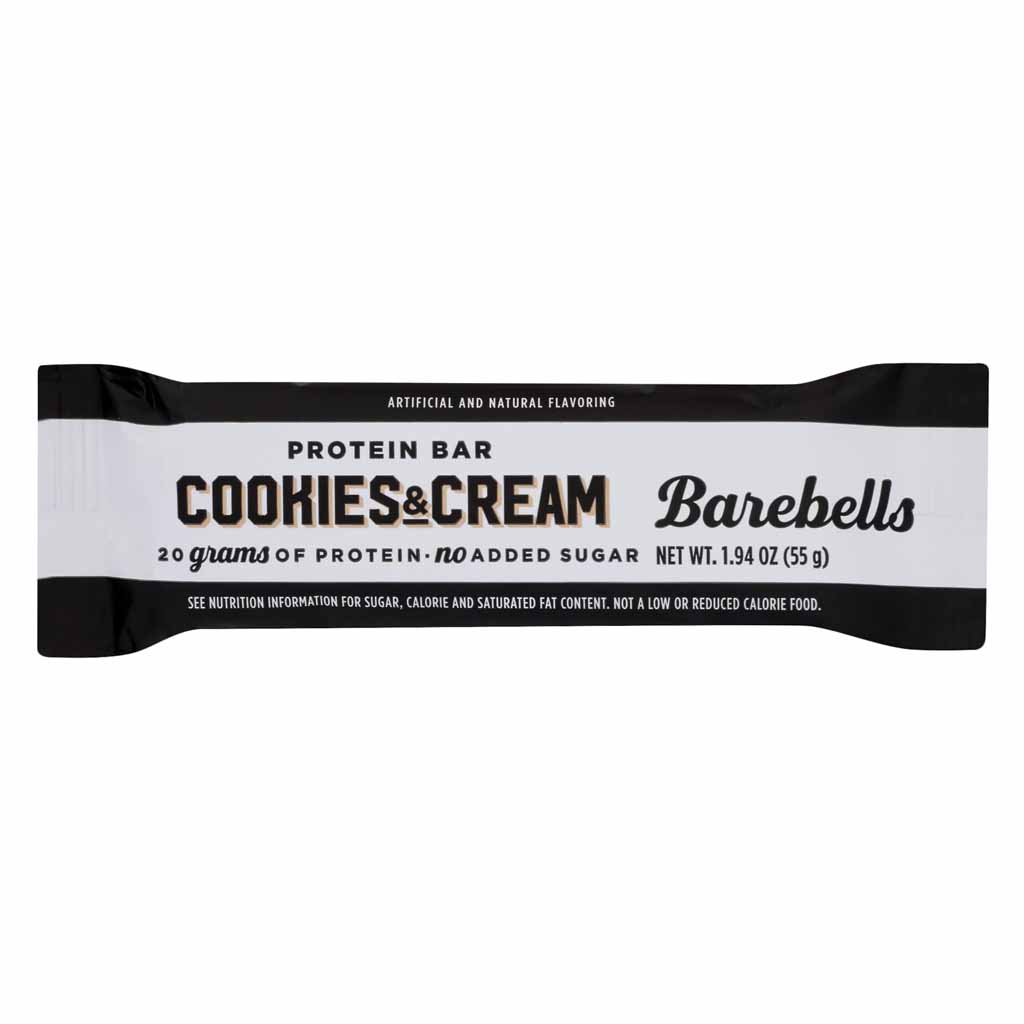 Barebells, Protein bar cookies & cream, Delicious high-protein snack with cookies and cream taste, 55g
