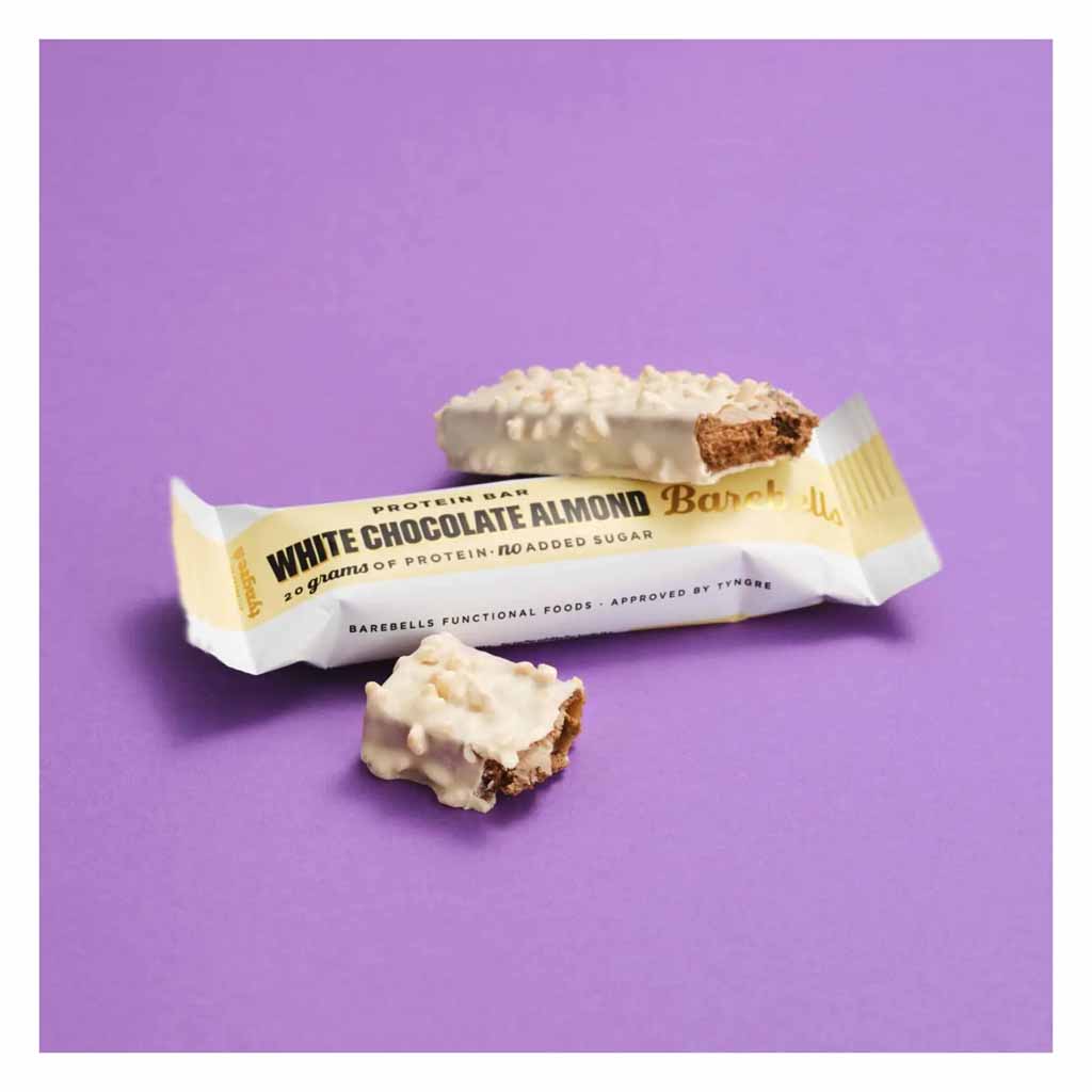 Barebells, Protein Bar White Chocolate Almond, Creamy white chocolate with crunchy almonds, 55 g