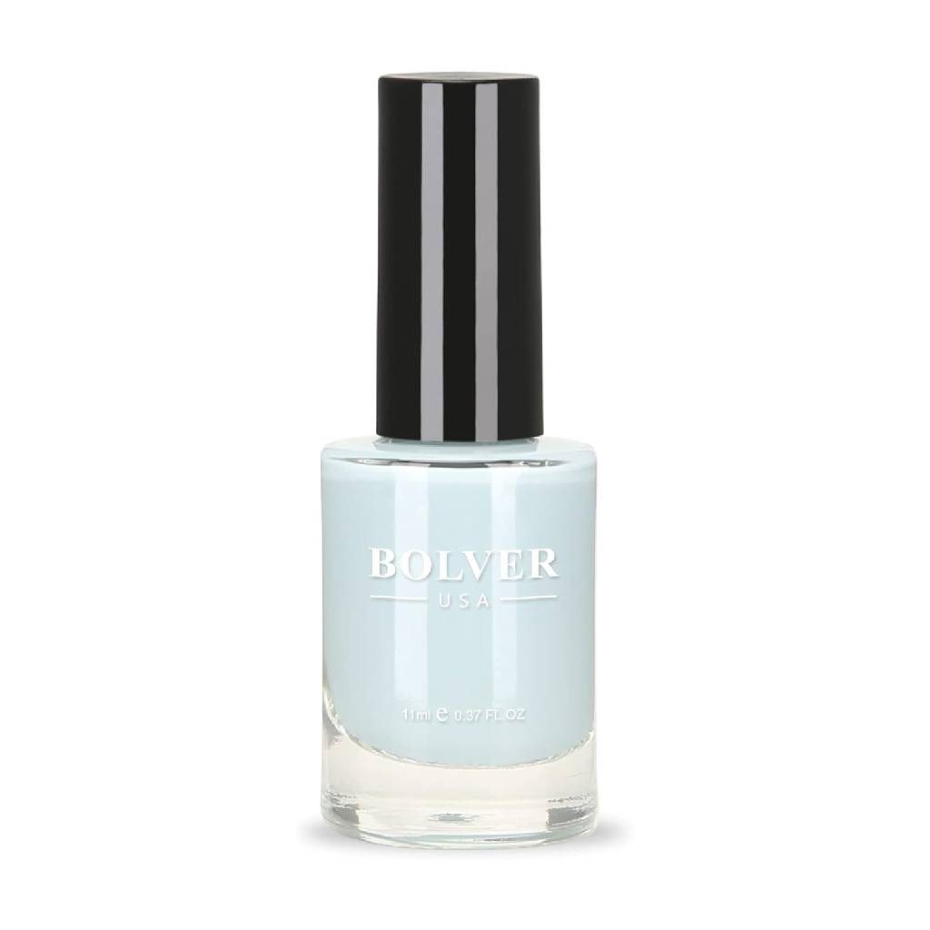 Bolver, Light Cyan Nail Polish 678, Bright light cyan nail polish shade