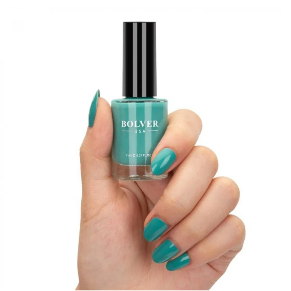Bolver Nail Polish Turquoise 708, Bright Blue Nail Color, Nail Polish