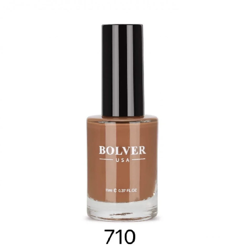 Bolver, Nail Polish Apricot 710, Soft apricot shade long-lasting nail polish