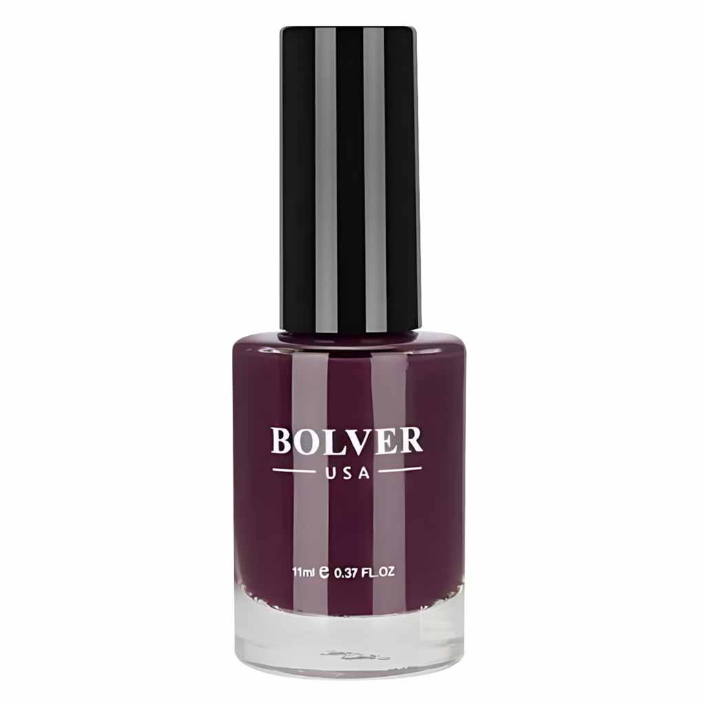 Bolver, Nail Polish Burgundy 714, Glossy burgundy nail color