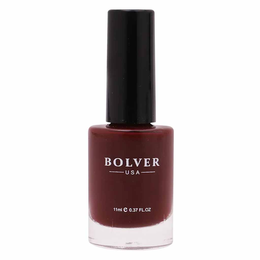 Bolver, Nail Polish Burgundy 717, Glossy burgundy nail color