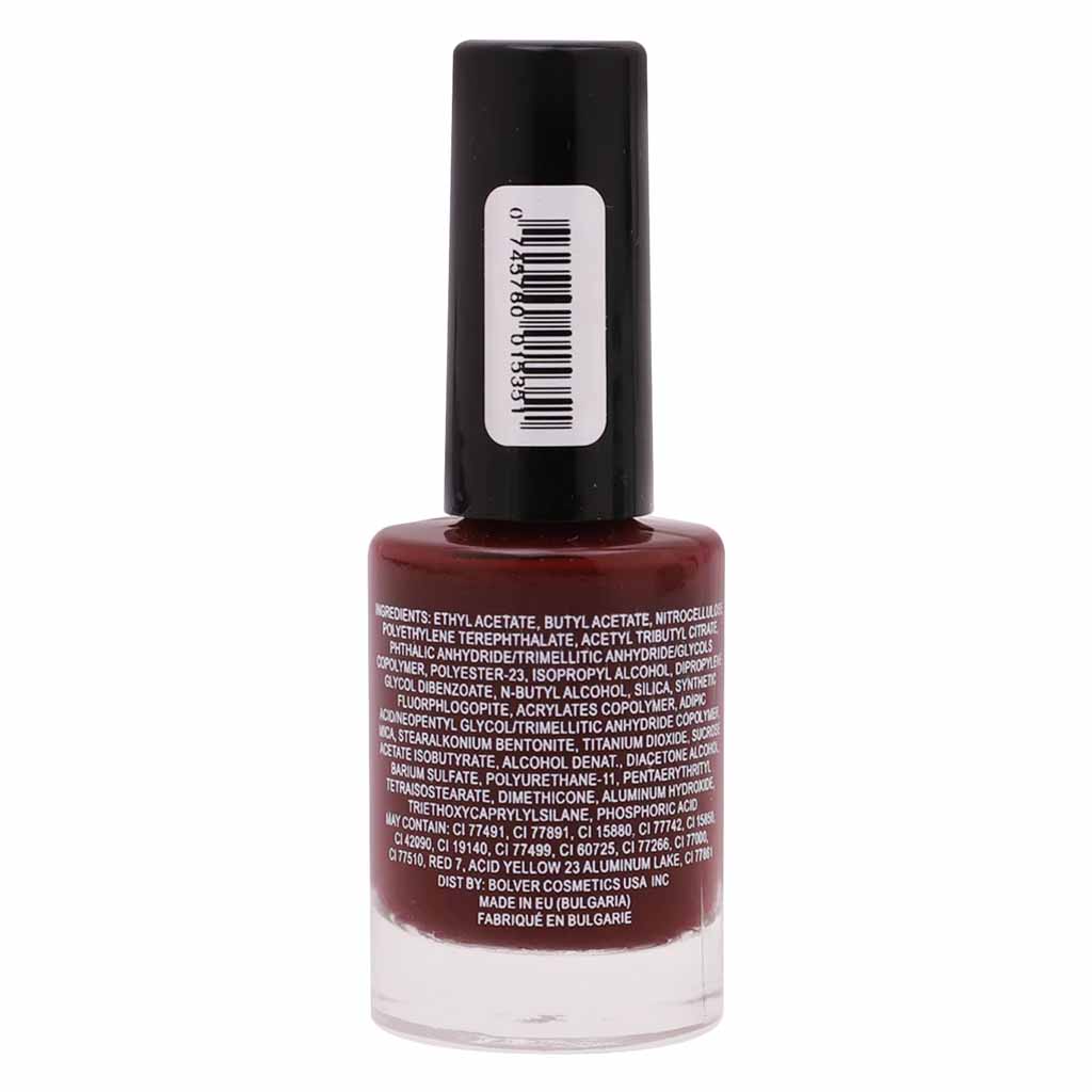 Bolver, Nail Polish Burgundy 717, Glossy burgundy nail color