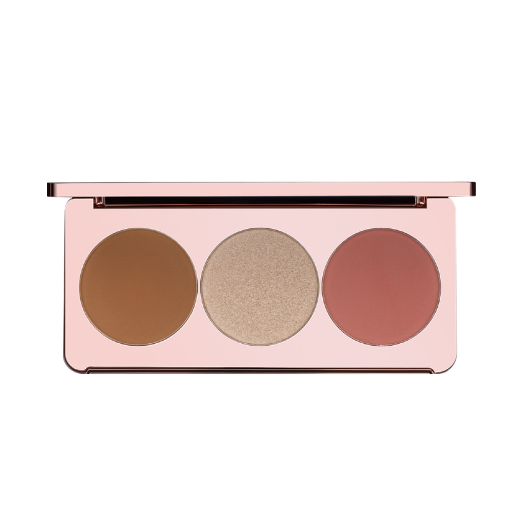 Bolver, Dew Rose Highlight and Lip Palette, Multi-Use Glow and Lip Color, 01