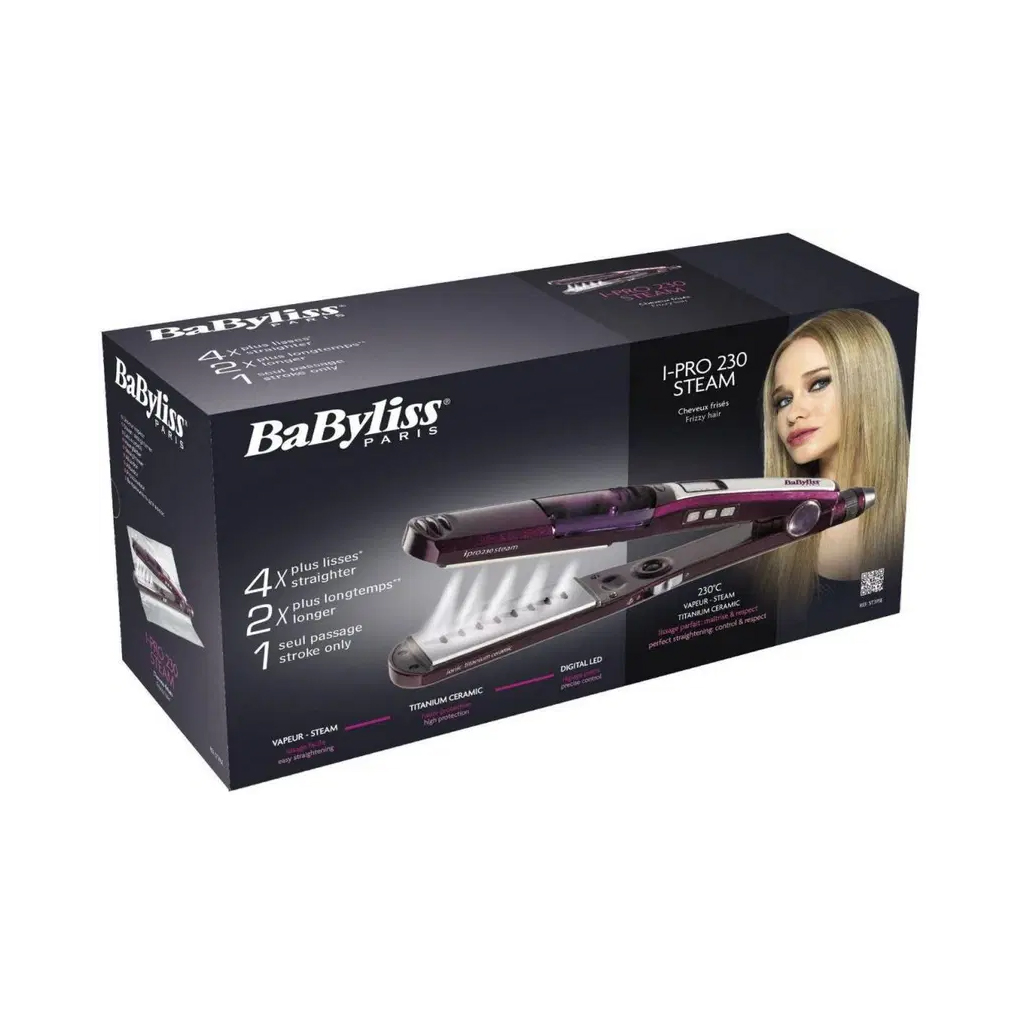BaByliss, Steam Straightener Retractable, Steam Hair Straightening Iron, Straightener